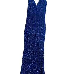 Amazon Women's Blue Sequin Prom Dress